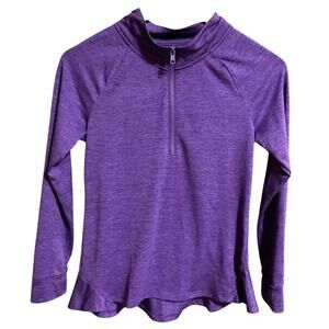 Girl's Carhartt Heather Purple 1/4 Zip Long Sleeve Shirt Size L (12)